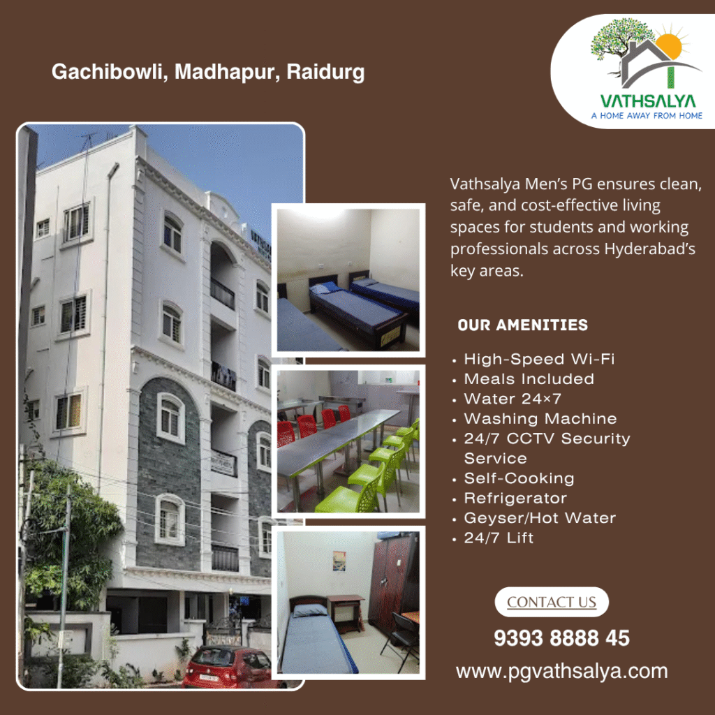 Single room men’s hostel Hyderabad | PG Vathsalya