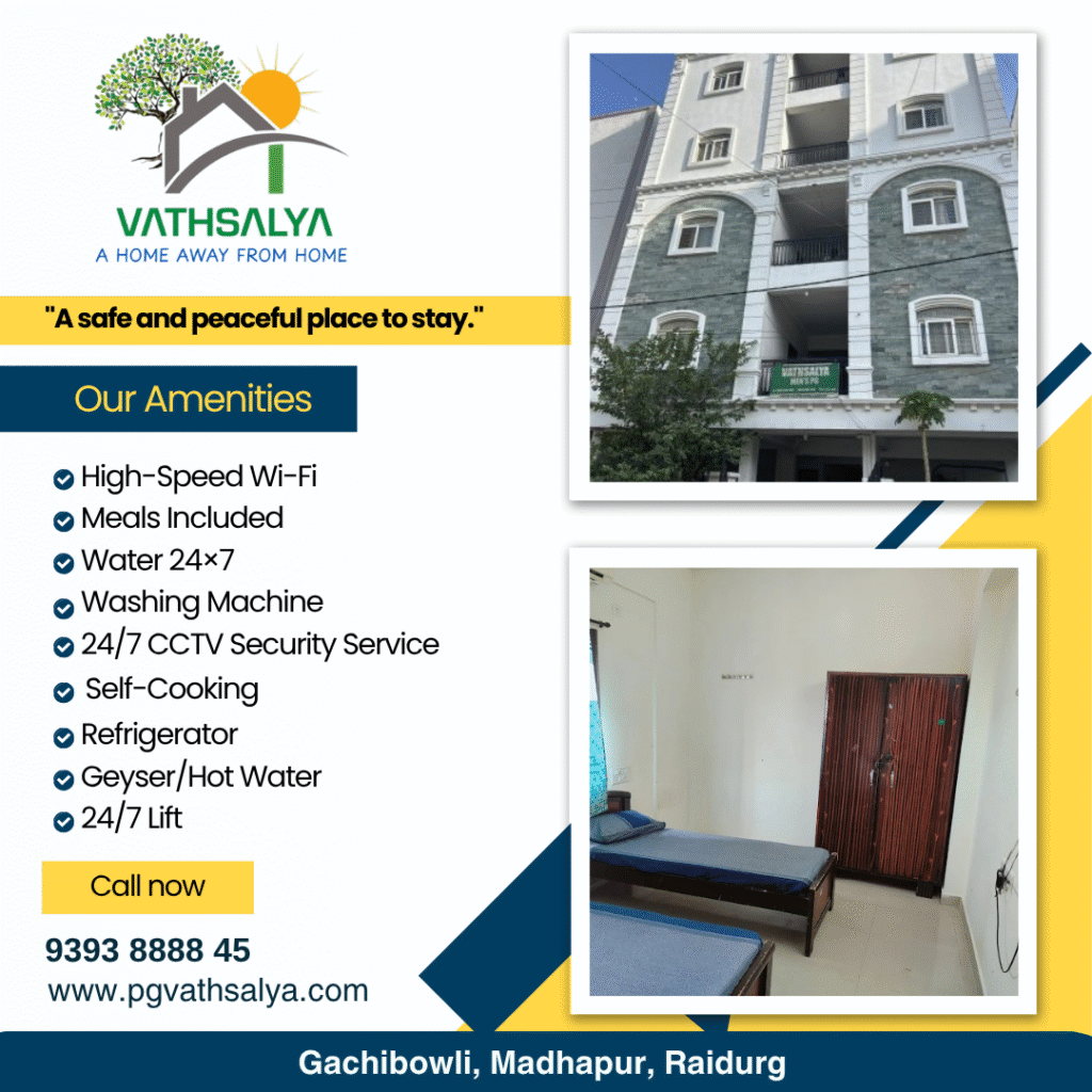 Sharing PG accommodation for men in Hyderabad | PG Vathsalya