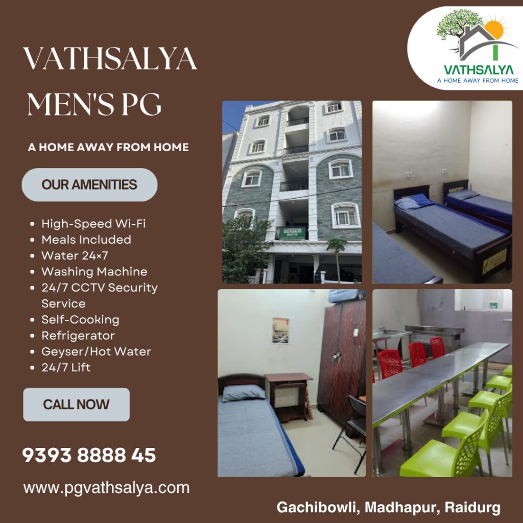 Men’s PG Near Indira Nagar Gachibowli – A Prime Location