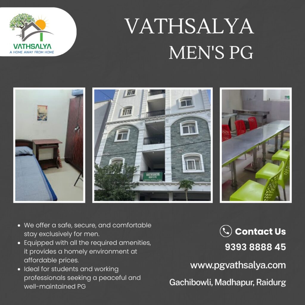 PG with Parking Facility for Men Hyderabad